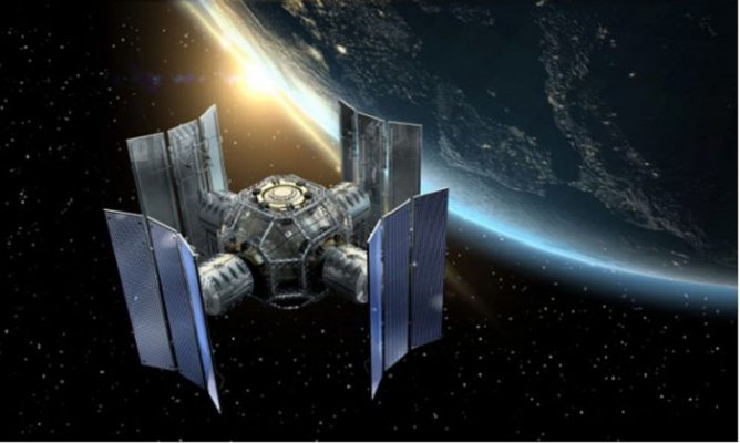Hình minh họa tấm pin mặt trời cho tàu vũ trụ 
